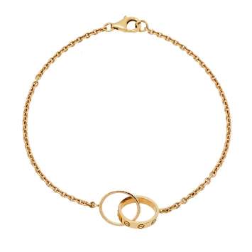 Pre Owned Cartier Love Screw Motif 18K Yellow Gold Bracelet