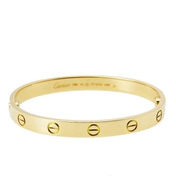 Pre Owned Cartier Love 18K Yellow Gold Bracelet 16