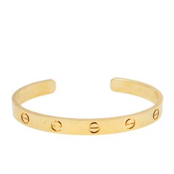 Pre Owned Cartier Love 18K Yellow Gold Open Cuff Bracelet 17