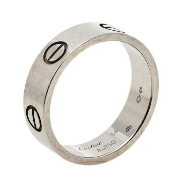 Pre Owned Cartier Love 18K White Gold Band Ring Size 54