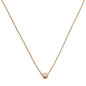 Pre Owned Cartier Diamants Légers Diamond 18K Rose Gold Necklace XS