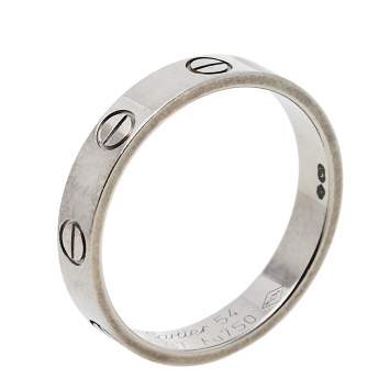 Pre Owned Cartier Love 18K White Gold Wedding Band Ring Size 54