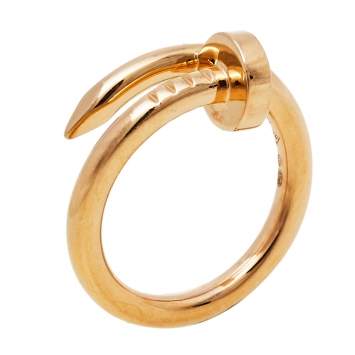 Pre Owned Cartier Juste Un Clou 18K Rose Gold Ring Size 52