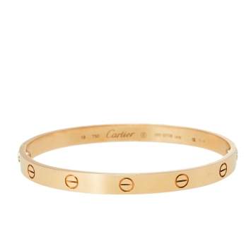 Pre Owned Cartier Love 18K Rose Gold Bracelet 19