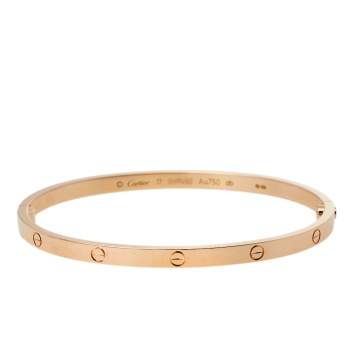 Pre Owned Cartier Love 18K Rose Gold Bracelet SM 17