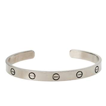 Pre Owned Cartier Love 18K White Gold Cuff Bracelet 18