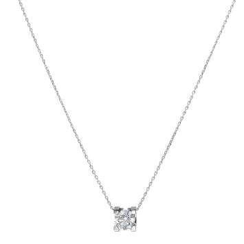 Pre Owned Cartier C de Cartier Solitaire 0.53 ct Diamond 18K White Gold Pendant Necklace