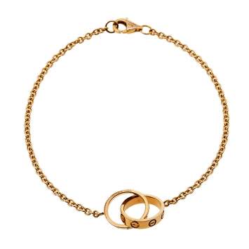 Pre Owned Cartier Love Screw Motif 18K Rose Gold Bracelet