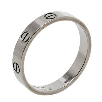 Pre Owned Cartier Love 18K White Gold Wedding Band Ring Size 58
