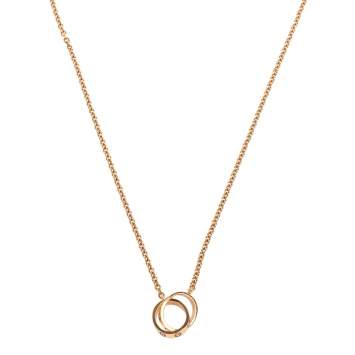 Pre Owned Cartier Love 2 Hoops 18K Rose Gold Necklace