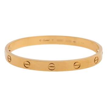 Pre Owned Cartier Love 18K Yellow Gold Bracelet 17