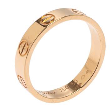 Pre Owned Cartier Love 18K Rose Gold Wedding Band Ring Size 50