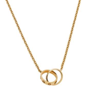 Pre Owned Cartier Love Screw Motif 18K Yellow Gold Necklace