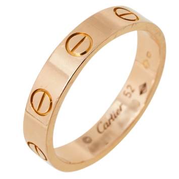 Pre Owned Cartier Love 18K Rose Gold Wedding Band Ring Size 52