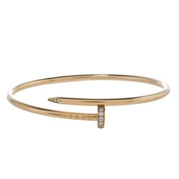 Pre Owned Cartier Juste Un Clou Diamond 18K Yellow Gold Bracelet 15