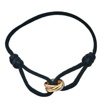 Pre Owned Cartier Trinity 18K Three Tone Gold Adjustable Cord Bracelet