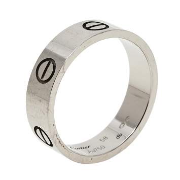 Pre Owned Cartier Love 18K White Gold Band Ring Size 58