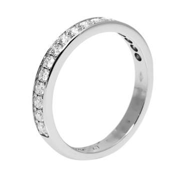 Pre Owned Cartier Diamond Platinum Half Eternity Wedding Band Ring Size 47