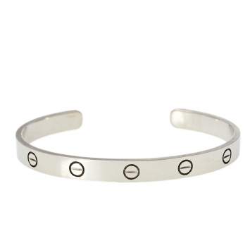 Pre Owned Cartier Love 18K White Gold Open Cuff Bracelet 18