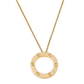 Pre Owned Cartier Love 18K Yellow Gold Pendant Necklace