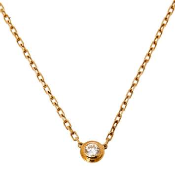 Pre Owned Cartier Diamants Légers De Cartier Diamond 18k Yellow Gold Necklace SM