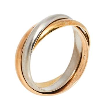 Pre Owned Cartier Trinity 18K Three Tone Gold Ring Size 53