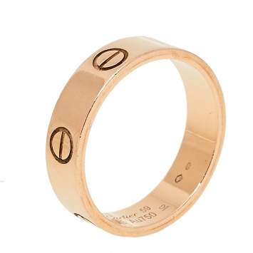 Pre Owned Cartier Love 18K Rose Gold Wedding Band Ring Size 59