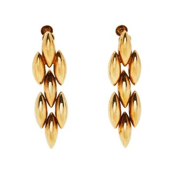 Pre Owned Cartier Gentiane 18k Yellow Gold Dangle Earrings