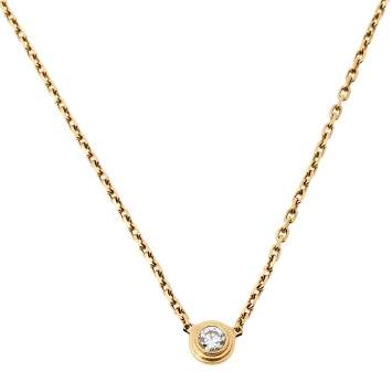 Pre Owned Cartier Diamants Légers Diamond 18K Yellow Gold Necklace XS