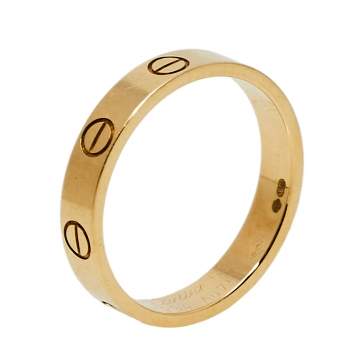 Pre Owned Cartier Love 18K Yellow Gold Wedding Band Ring Size 53