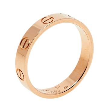 Pre Owned Cartier Love 18K Rose Gold Wedding Band Ring Size 51