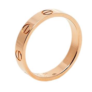 Pre Owned Cartier Love 18K Rose Gold Wedding Band Ring Size 51