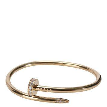 Pre Owned Cartier Juste un Clou Diamond 18K Yellow Gold Bracelet 