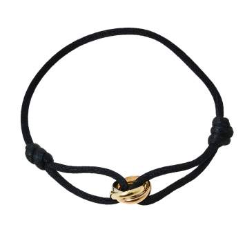 Pre Owned Cartier Trinity 18K Three Tone Gold Adjustable Cord Bracelet