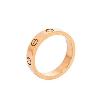 Pre Owned Cartier Love 1 Diamond 18K Rose Gold Wedding Band Ring Size 49