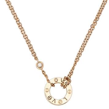Pre Owned Cartier Love Diamond 18K Yellow Gold Necklace
