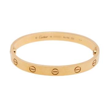 Pre Owned Cartier Love 18K Yellow Gold Cuff Bracelet 16