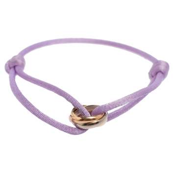 Pre Owned Cartier Trinity 18K Three Tone Gold Adjustable Cord Bracelet