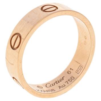Pre Owned Cartier Love 18K Rose Gold Band Ring 61