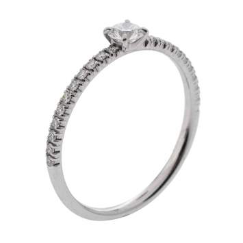 Pre Owned Cartier Etincelle De Cartier 0.18ct Solitaire Diamond Platinum Ring Size 53 