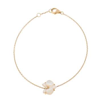 Pre Owned Cartier Caresse d'Orchidées Par Cartier Mother of Pearl Diamond 18K Yellow Gold Bracelet