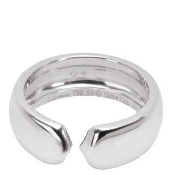 Pre Owned Cartier C 18K White Gold Ring Size EU 53