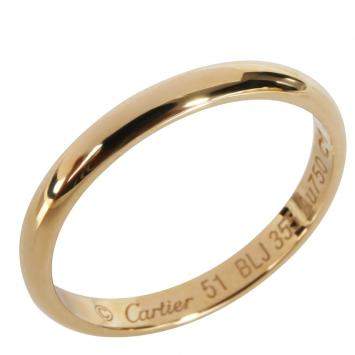 Pre Owned Cartier 1895 18K Yellow Gold Wedding Band Ring Size EU 51