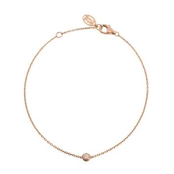 Pre Owned Cartier Diamants Légers Diamond 18K Rose Gold Charm Bracelet XS