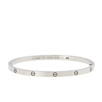 Pre Owned Cartier Love 18K White Gold SM Narrow Bracelet 18