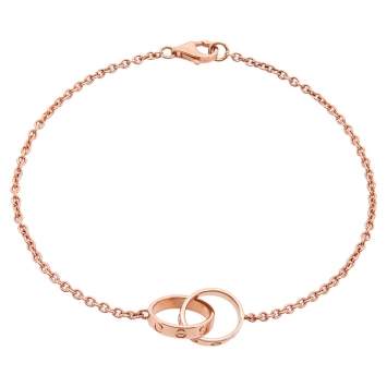 Pre Owned Cartier Love Interlocking 2 Hoops 18K Rose Gold Bracelet