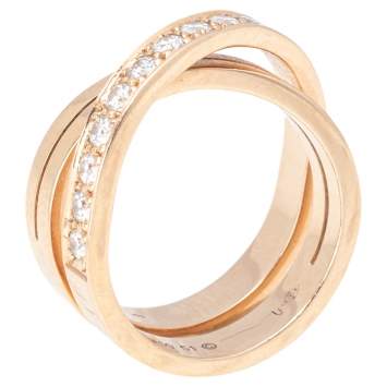 Pre Owned Cartier Etincelle De Cartier Diamond 18K Rose Gold Ring 51