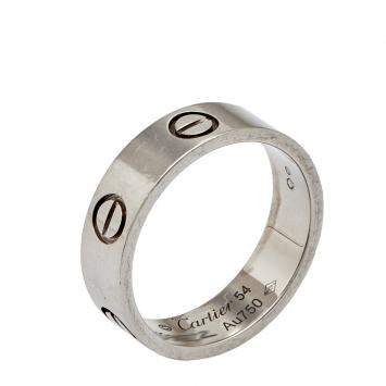 Pre Owned Cartier Love 18K White Gold Band Ring 54