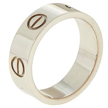 Pre Owned Cartier Love 18K White Gold Band Ring 49 
