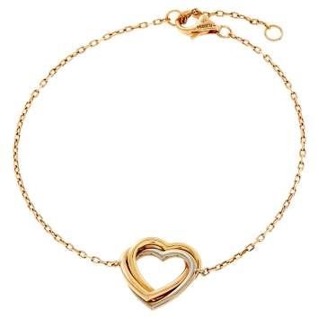 Pre Owned Cartier Trinity de Cartier Heart 18k Three Tone Gold Bracelet 